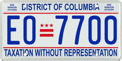 DC license plate EO7700