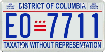 DC license plate EO7711