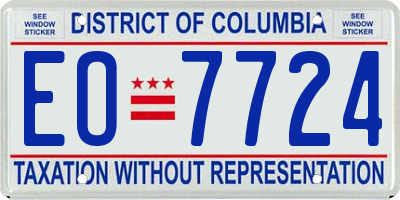 DC license plate EO7724