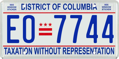 DC license plate EO7744