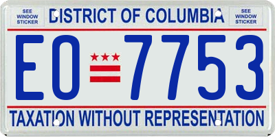 DC license plate EO7753