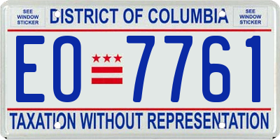 DC license plate EO7761