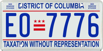 DC license plate EO7776