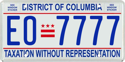DC license plate EO7777