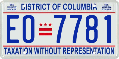 DC license plate EO7781