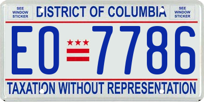 DC license plate EO7786