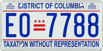 DC license plate EO7788