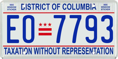 DC license plate EO7793