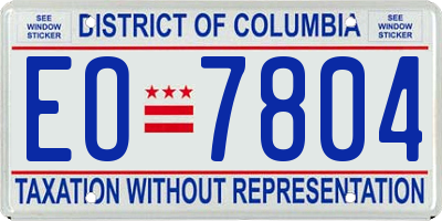 DC license plate EO7804