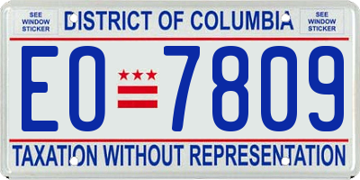 DC license plate EO7809