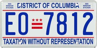 DC license plate EO7812