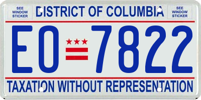 DC license plate EO7822