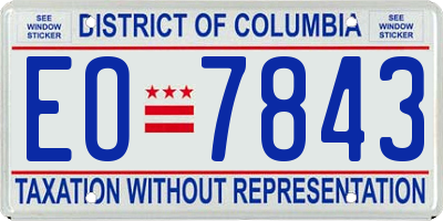 DC license plate EO7843