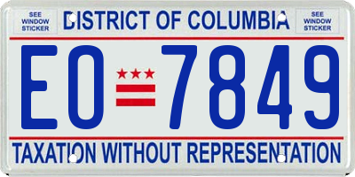 DC license plate EO7849