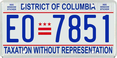 DC license plate EO7851