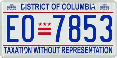 DC license plate EO7853