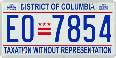 DC license plate EO7854