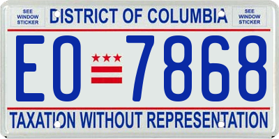 DC license plate EO7868