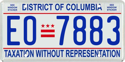 DC license plate EO7883