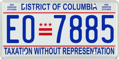 DC license plate EO7885