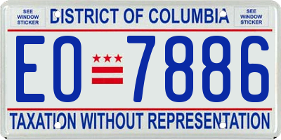 DC license plate EO7886