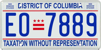 DC license plate EO7889