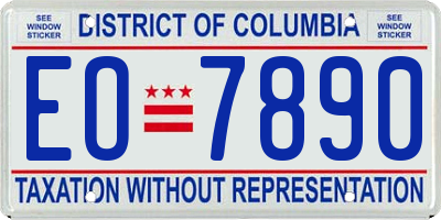 DC license plate EO7890