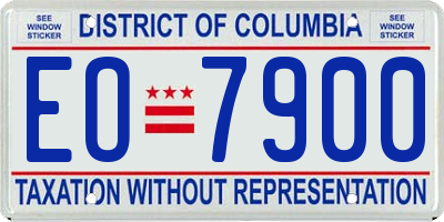 DC license plate EO7900