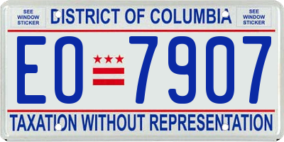 DC license plate EO7907