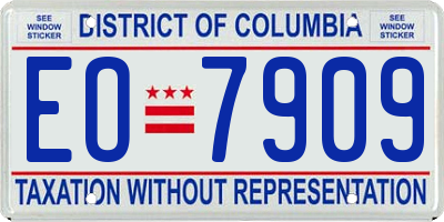 DC license plate EO7909
