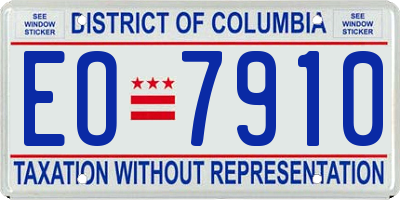 DC license plate EO7910