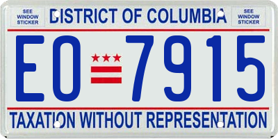 DC license plate EO7915