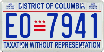 DC license plate EO7941