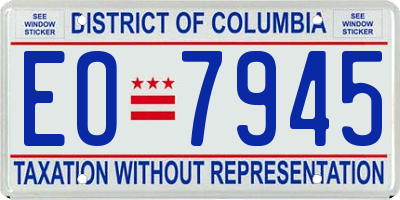 DC license plate EO7945