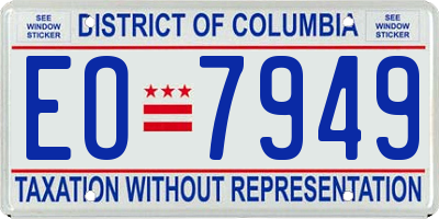 DC license plate EO7949