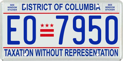 DC license plate EO7950