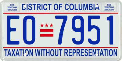 DC license plate EO7951