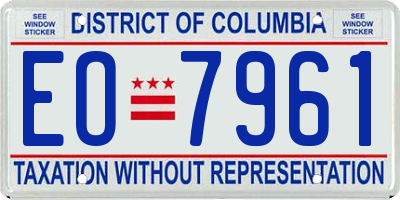 DC license plate EO7961