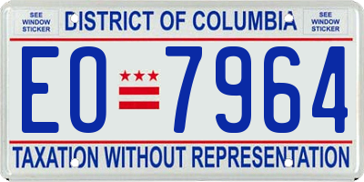 DC license plate EO7964