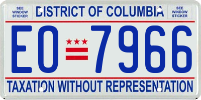 DC license plate EO7966