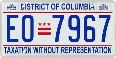 DC license plate EO7967