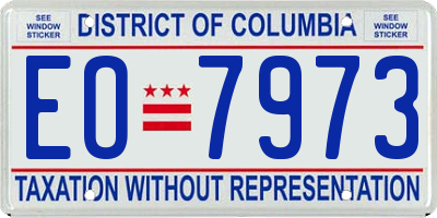 DC license plate EO7973