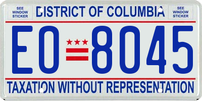 DC license plate EO8045