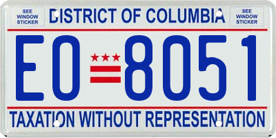 DC license plate EO8051