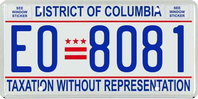 DC license plate EO8081