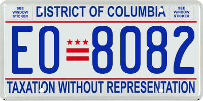 DC license plate EO8082
