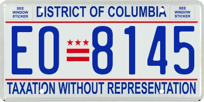 DC license plate EO8145