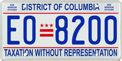 DC license plate EO8200