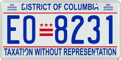 DC license plate EO8231