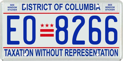 DC license plate EO8266